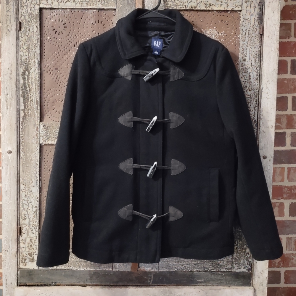 Wool Blend Lined Toggle/zipper closure Coat